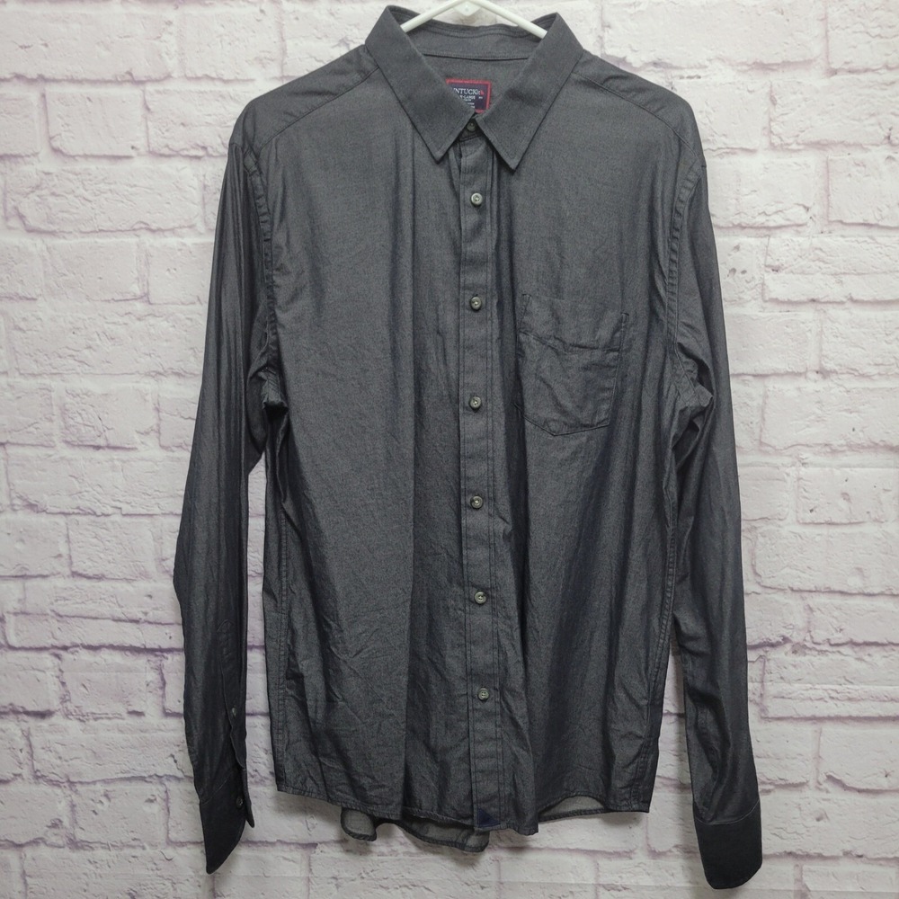 UNTUCKit Slim Fit Button Down Shirt Mens XL Long Sleeve Gray Business Travel